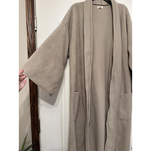 World‎ Market Duster Women's One Size Cardigan Coat Zip Wide Sleeve Gray Taupe - Picture 2 of 10